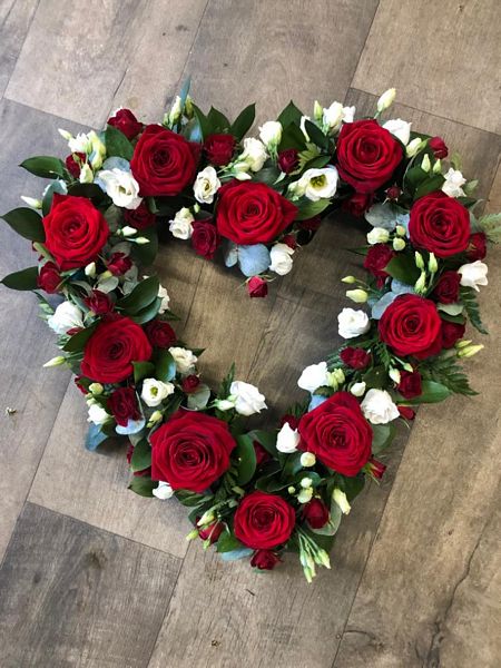 With All My Love Red Open Heart Funeral Tribute. Our Funeral, Sympathy and Tribute flowers are delivered with care and with free delivery.