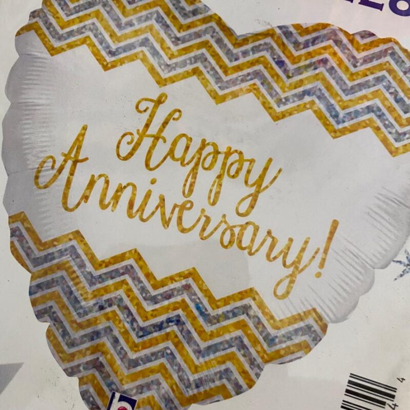 Happy Anniversary Balloon from Floral Desire Florist Bishops Stortford. Pick up or local Delivery available, or add as an extra to your Bouquet Order
