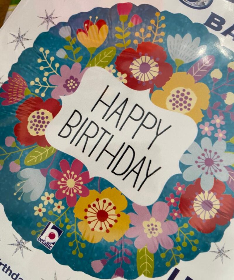 Happy Birthday Flowers Balloon from Floral Desire Florist Bishops Stortford. Pick up or local Delivery available, or add as an extra to your Bouquet Order