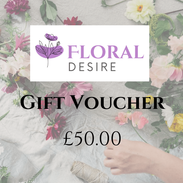 Treat the ones you love with our Flower Gift Voucher for £50. Order online. Bishops Stortford. Special presents. Special treat.