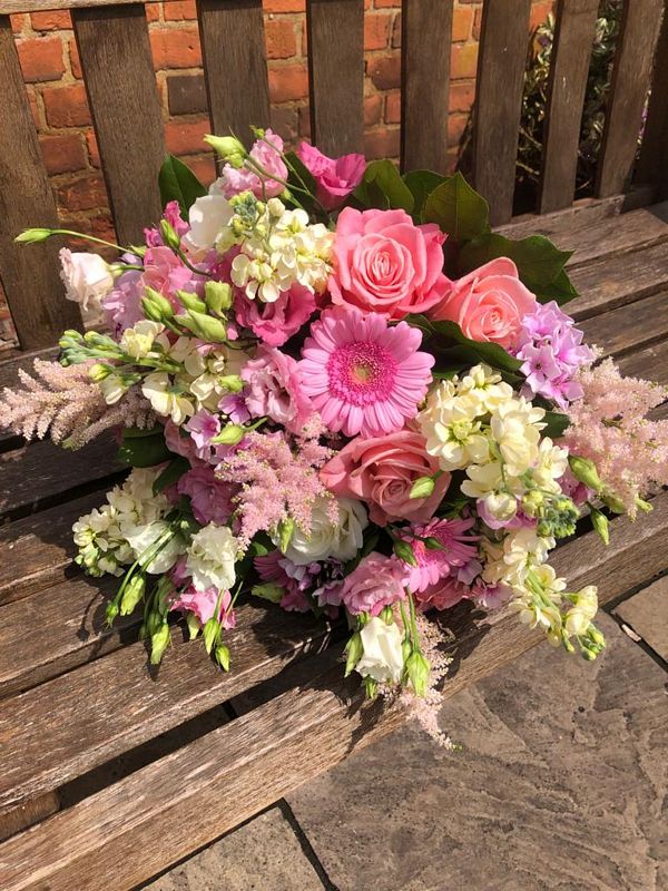 Pretty pinks and creams in this Sweet and Lovely Bouquet. The perfect gift. Order online for your next day flower delivery. Bishops Stortford