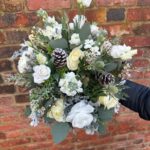 This Snow Bouquet is filled with white roses and delicate white flowers. Order online for your next day flower delivery. Bishops Stortford