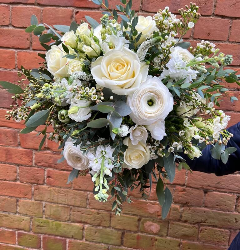 Adore You Valentines Bouquet a palette of white florals. Heavenly. Order online for your next day flower delivery. Bishops Stortford