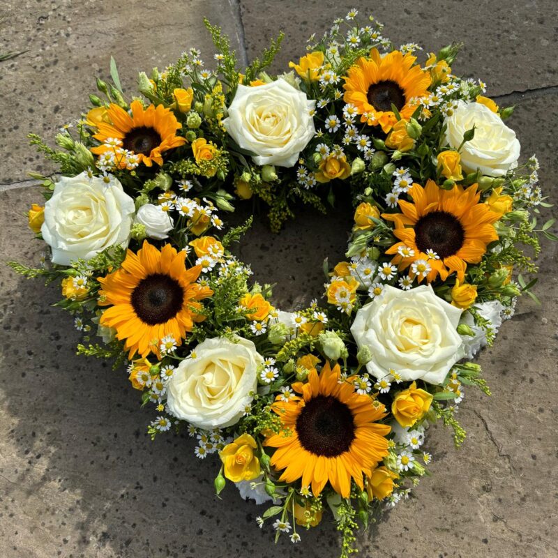 A simple and understated Open Heart Funeral Tribute sent with love. Order online with your personal choices. Bishops Stortford