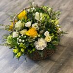 A wickers basket made in a selection of colours for your loved one. A Funeral Tribute. Order online with your personal choices. Bishops Stortford