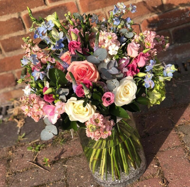 Pastel Dreams Bouquet - delicate and pretty pastel blooms. Order online for your next day flower delivery. Bishops Stortford