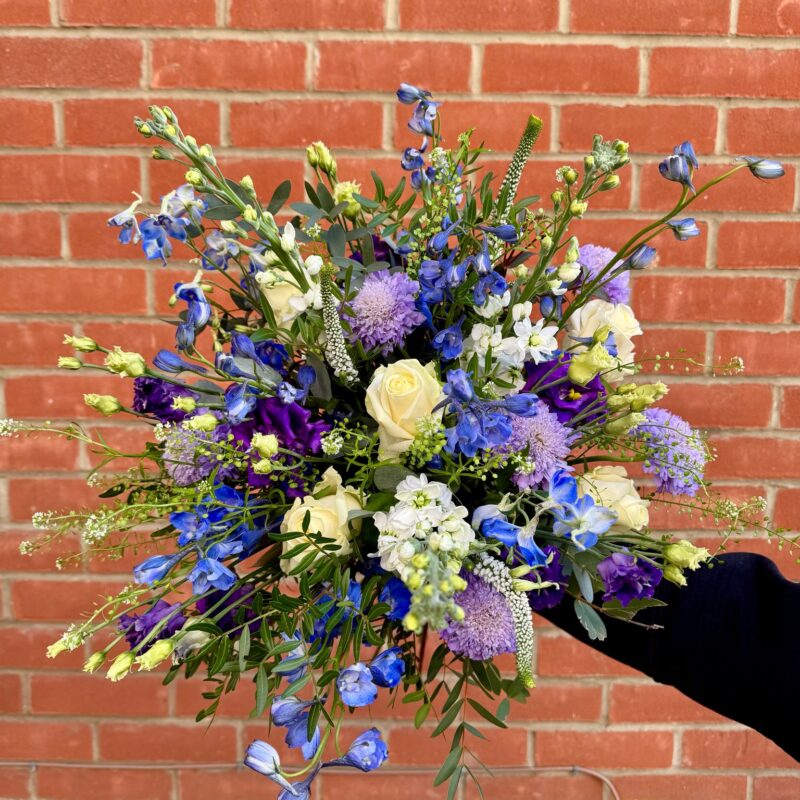 Out of the Blue Floral Bouquet. Order online for your next day flower delivery or pop in the shop. Bishops Stortford, Harlow
