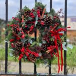Berry Christmas Door Wreath, a natural beauty. Perfect rustic, natural feel this Christmas. Order online for your next day flower delivery. Bishops Stortford