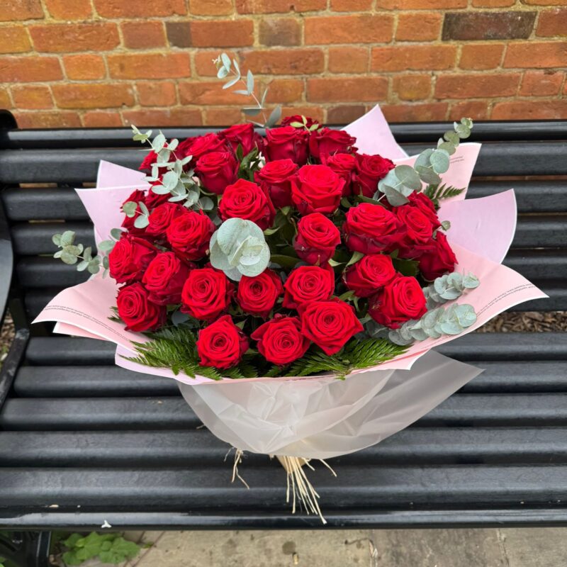 Love You Endlessly Bouquet. A timeless display of striking luxury roses. Order online for your next day flower delivery. Bishops Stortford
