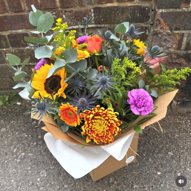 Florist's Choice Autumn Bouquet, a beautiful burst of autumn colour. Order online for next day delivery or shop in store.